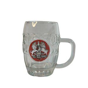 VTG Wine Cellar Glass Beer Mug Collectible Barware Lion Unicorn Crest Home Decor